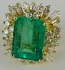 Stone Group Laboratories certified approx. 7.48 carat emerald cut Colombian emerald