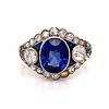 1920Õ Platinum Blue Stone Diamond RingÊ