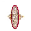 1920' Edwardian 18k Ruby Diamond RingÊ