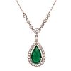 18k Diamond Emerald PendantÊ