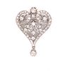 14k Heart Diamond Brooch-PendantÊ