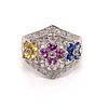 14k Multicolor Sapphire & Diamond RingÊ