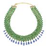 Sapphire and Emerald Mesh Necklace