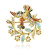 Art Nouveau Enamel and Diamond Bird Pin/Pendant