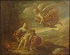 18/19th Century Old Master Oil on Canvas, Mother and Child with Angel.
