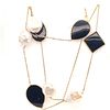 14k Pearl & Onyx Different Shapes NecklaceÊ