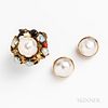 Two Mabe Pearl Jewelry Items