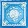 Framed Hermes "Jeux de Paille" Blue Silk Scarf
