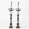Pair of Wedgwood Black Jasper and Silver-plate Table Lamps