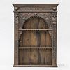 Continental Renaissance-style Carved Oak Hanging Wall Cabinet