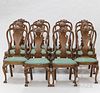 Set of Twelve Philadelphia-type Queen Anne-style Shell-carved Walnut Chairs