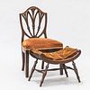 Federal-style Carved Mahogany Side Chair and a Scrolled Bench