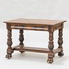 Classical-style Carved Mahogany Library Table