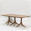 Federal-style Inlaid Mahogany Triple-pedestal Dining Table