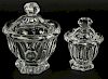 Lot of two (2) Baccarat crystal covered pots