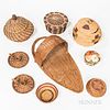 Eight Southwest and California Basketry Items