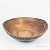 Large Carved and Painted Make-do Bowl