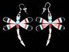 Zuni Mosaic Inlay Multi Stone Sterling Earrings