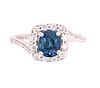 RARE No Heat Bi-Color Blue to Green Sapphire Ring