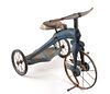 Mid 1900's Blue Painted Steel Toy Tricycle