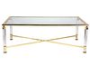 Mid-Century Brass, Lucite & Glass Coffee Table