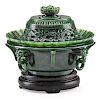 MUGHAL STYLE SPINACH JADE COVERED CENSER