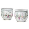 PAIR OF CHINESE FAMILLE ROSE PORCELAIN FISH BOWLS