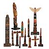 CARVED PAINTED AMERICAN INDIAN TOTEMS