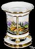 Paris porcelain vase, 19th c., with hand-painted landscape decoration, 6 1/4'' h.
