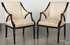 Pair of Italian style ebonized armchairs, early 20th c.