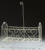 Polychromed Wrought Iron Folding Baby Crib, early 19th c., the arched head and foot board joined by scrolled sides, the bed with a m...