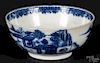 Worchester blue and white porcelain bowl, 18th c., with chinoiserie decoration, 2 1/2'' h., 5 3/4'' dia.