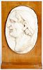 Italian carved marble profile plaque of a gentleman, late 19th c., 9 1/2'' h., 6 1/2'' w.