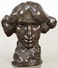 Emil Jungblut (Germany 1888-1955), bronze sculptural bust of a woman, 13'' h.