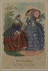 French "Miroir de Modes," 19th c., fashion print, presented in a gilt and gesso frame, H.- 11 in., W.- 7 1/4 in.