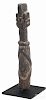 Nigerian carved wundul or post figure of the Wurkun people, used for home and crop protection, 16'' h.