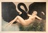 Louis Icart Etching "Leda and the Swan"