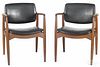 Pair of Danish Modern Oium teak armchairs.