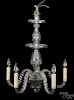 Cut glass, five-arm chandelier, early 20th c., with multiple levels of hung prisms, 37'' h., 23'' w.