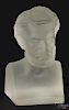 Philadelphia Gillinder & Sons Centennial Exposition frosted glass bust of Abraham Lincoln, late 19th c.