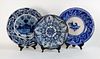 3 Delft Blue and White Pottery Chargers