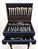54PC Gorham Pewter Flatware With Standing Chest