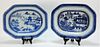 19C Chinese Canton Blue and White Platters