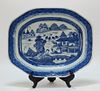 19C Chinese Canton Blue and White Platter