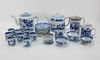 24PC Chinese Canton Blue and White Porcelain Group