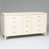 Modern Cream and Red Painted Faux Bamboo Chest of Drawers