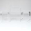 Two Millicent Zahn Small Lucite Telephone Tables on Casters