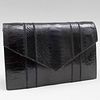 Yves Saint Laurent Haute Couture Black Textured Leather Clutch