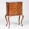 Small Austrian Rococo Walnut and Tulipwood Parquetry Chest of Drawers, Possibly North Italian