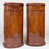 Pair of Danish Neoclassical Mahogany D-Shaped Pedestal Cabinets, Copenhagen